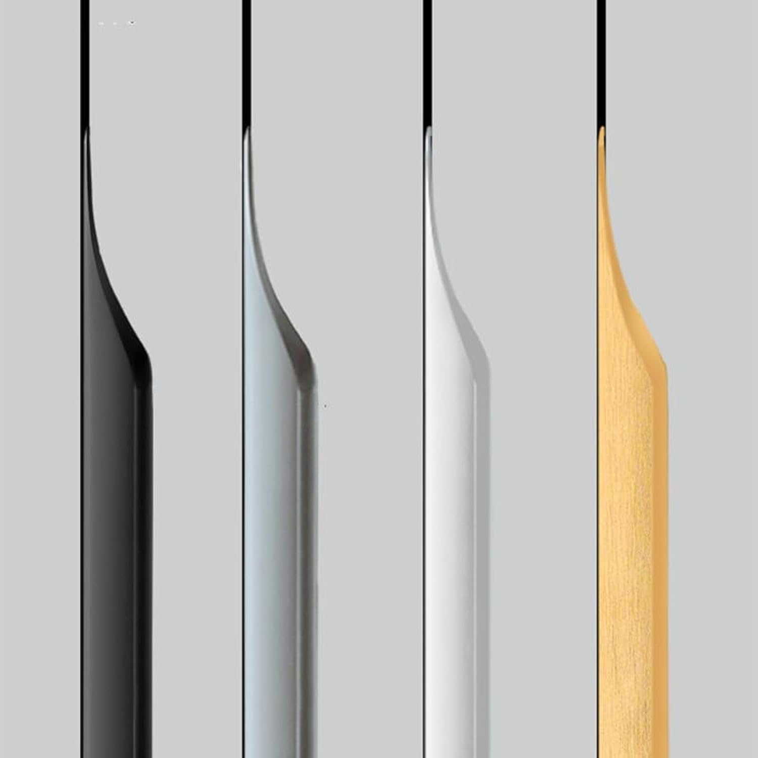 Shozafia Fingergriffe für Schränke, stromlinienförmiger, langer verdeckter Griff für Zuhause, Küche, Tür, Schublade, Aluminium, Schwarz, 300 mm Gesamtlänge, 5 Stück