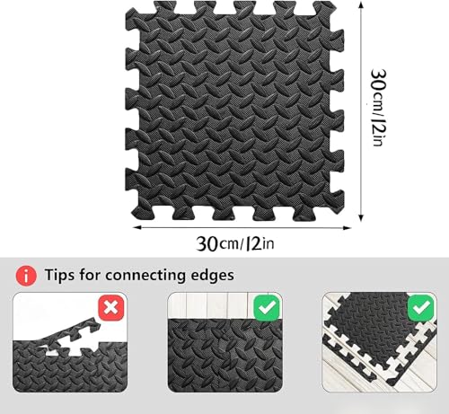 Tapis d'exercice en carreaux de mousse ELzEy anti-choc et lavable - 3