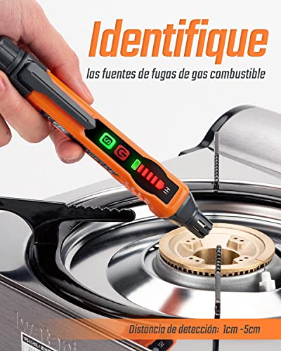 Miniatura 5 de Detector De Gas Natural Toptes Pt177 Con Alarma Audible Y Visual, Para Detectar Metano Y Propano En Casa O Autocaravana Incluye 2 Baterías - Naranja