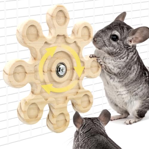 Image of Upgraded Larger & Thicker Rotating Kiln-Dried Wood Chinchilla Toy