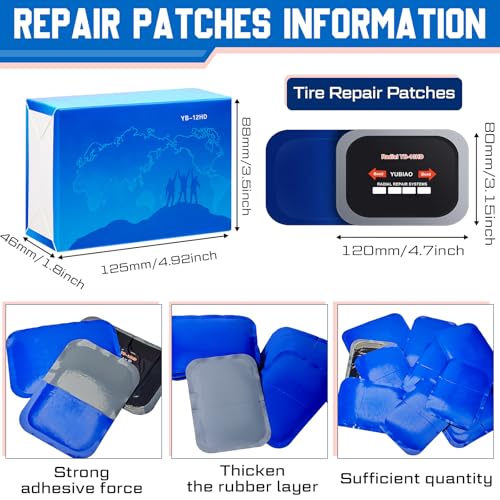 Image of Tallew 1 Pcs Tire Patch Heavy Duty Rubber Patches Radial Repair Patch Tube and Tire Plug Kit Emergency Repair Tool for Puncture Car Truck Bus Tractor Vehicle (3.15 x 4.7 Inch)