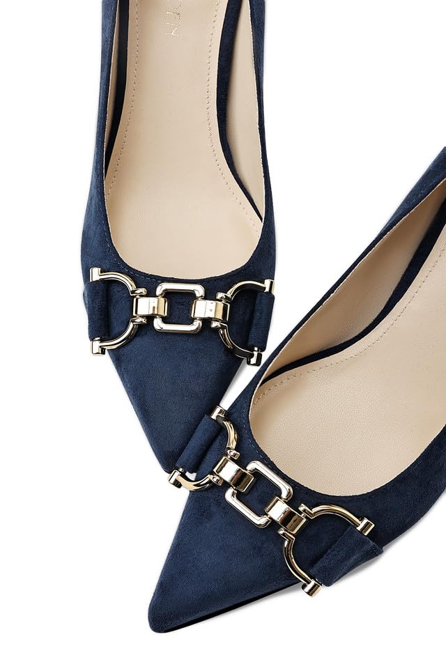 Image of Women's Closed Toe High Heels Dress Pointed Toe Wedding Pump Shoes Prom Bridal Work Office Pumps for Women
