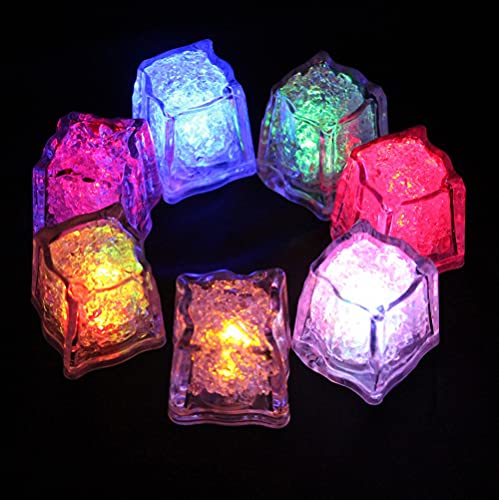 Cubos de hielo LED impermeables 12 piezas multicolor miniatura 4