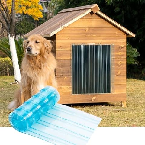 Uross Dog Door Replacement Flaps -5.9 FT x 7.9 in Ruff Weather DIY Cat Dog Door Flap, Doggie Door Replacement Flaps, Vinyl Plastic Dog Door Flap for Dog House, Ideal Large Pet Door Replacement Flap Cover