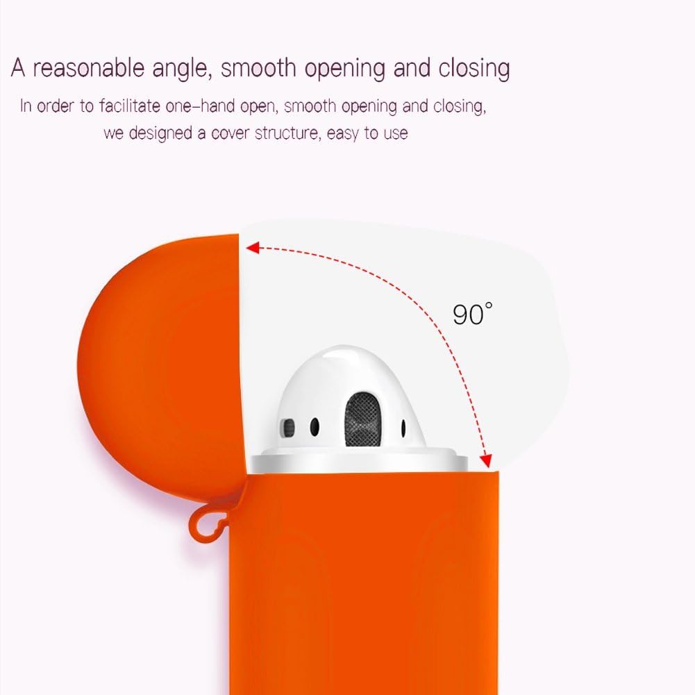 HMJ Band Shock Proof Protective Silicone Case Cover Waterproof Shock Resistant Case with Keychain Compatible with Ap-ple Air-Pods