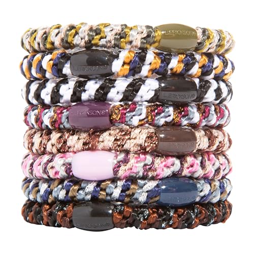 Image of L. Erickson Multicolor Grab & Go Ponytail Holders, 8 Pack, Aspen