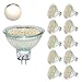 Lot de 10 ampoules LED 4 W MR16 Blanc froid AC/DC 12 V GU5.3 400 lm Équivalent halogène 35 W Angle de faisceau 120° Non compatible avec variateur d'intensité