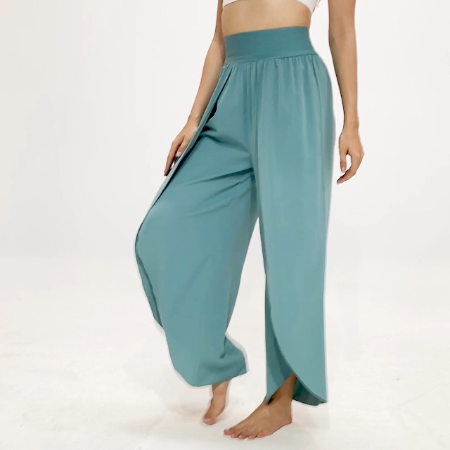 Damen Sommerhose Leicht & Bequem - Luftige Wickelhose Mit Weiten Beinen Für Yoga & Freizeit