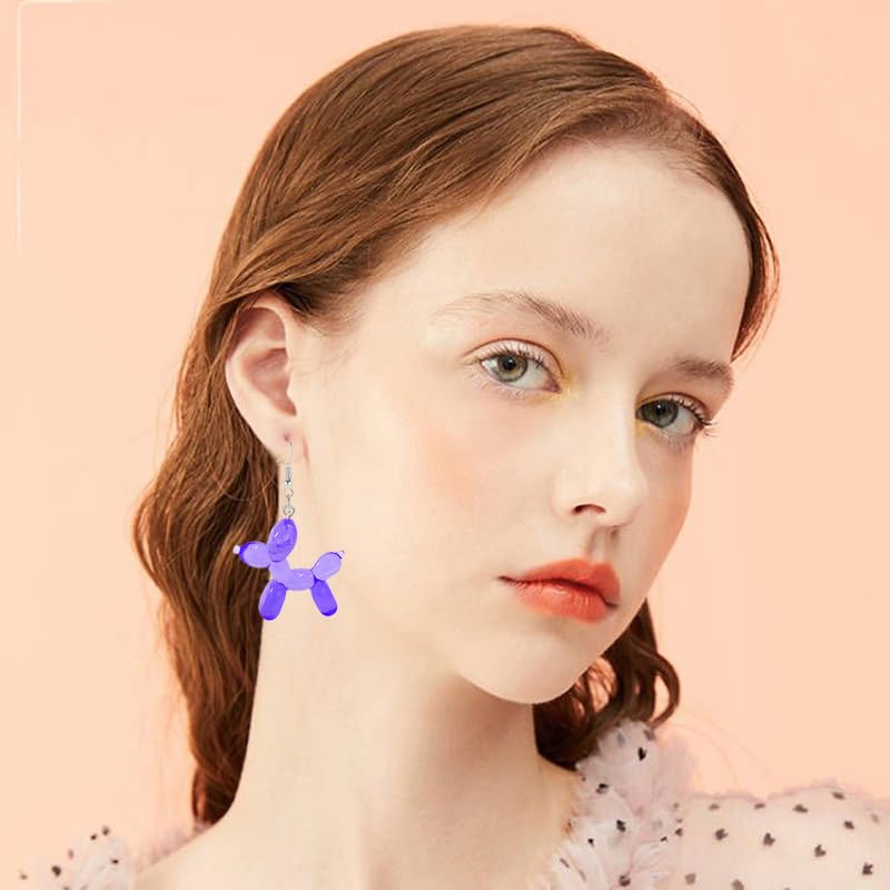 6 Pairs Sweet Bubble Dog Earrings for Women Resin Kawaii Luminous Balloon Animal Dogs Earring 3D Lifelike Cute Dogs Earrings Funny Shining Animals Charm Jewelry3