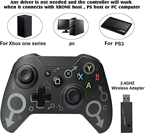 2.4G Wireless Controller for Xbox One Console for PC for Android Joypad Smartphone Gamepad Joystick for X Box One (Black)