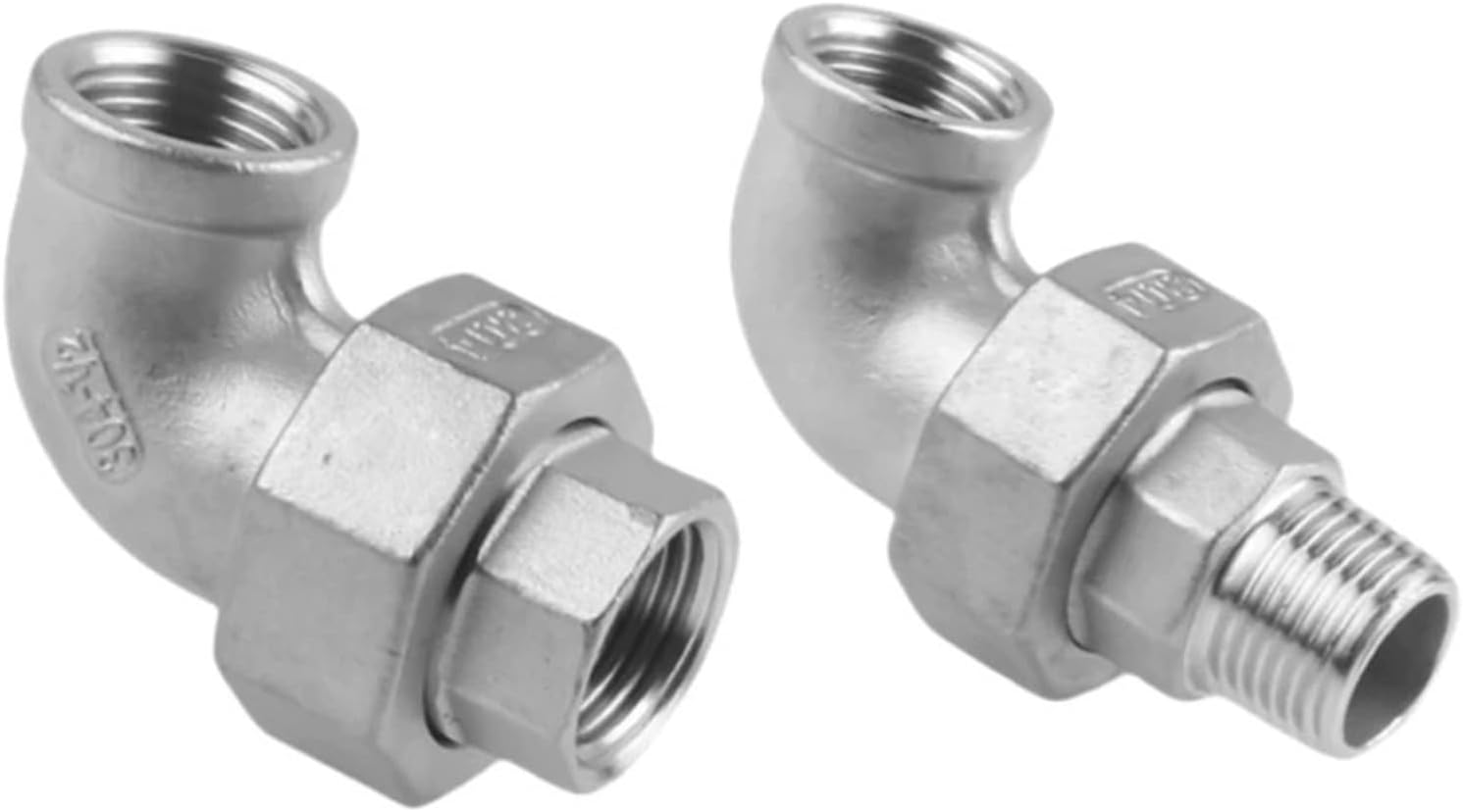 DN8/DN15/DN25 Male+Female Threaded 2 Way Elbow Pipe Fitting 1/4" 1/2" 3/4" 1" 1-1/4" BSP 304 Stainless Steel Tube Joint((HJ) Eblow MtoF G1.2)