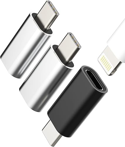 Adaptador Lightning hembra a USB C macho, paquete de 3, compatible con iPhone 13, cable de cable, para Samsung Galaxy Note S20 S21 LG Ultra Z Flip