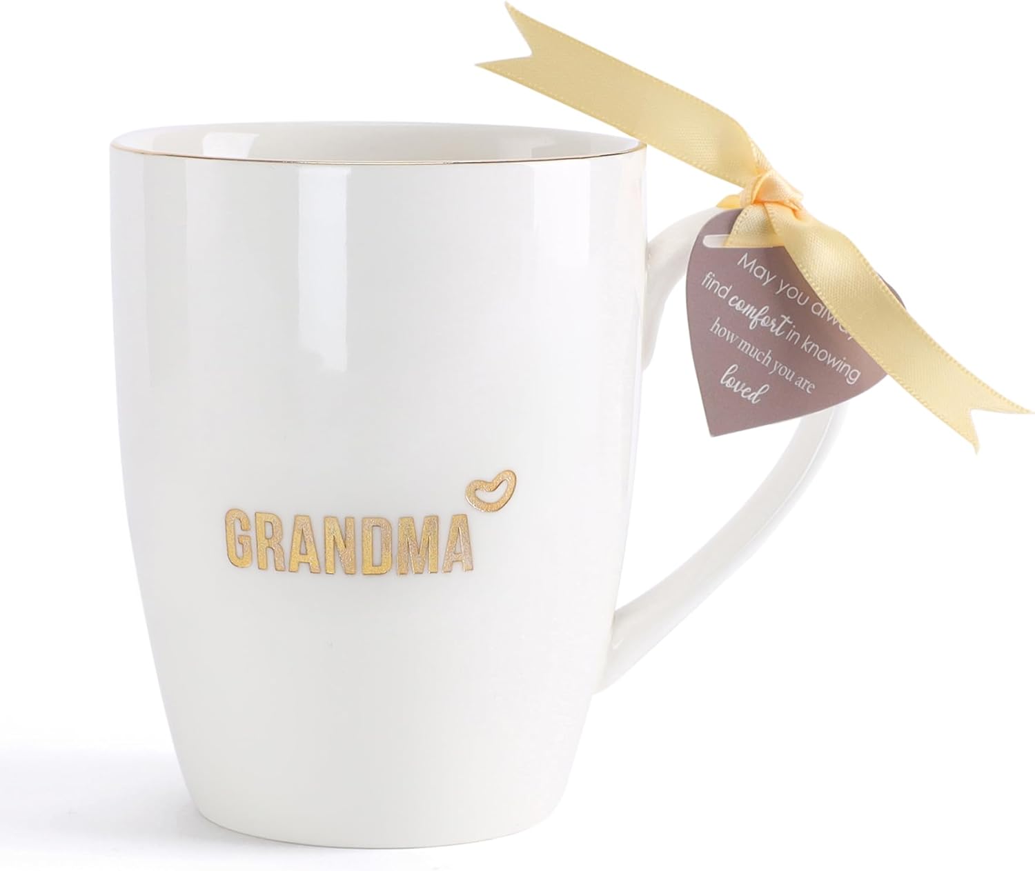HOME SMILE Mother's Day Gifts for Grandma Mug with Handle-Grandmother Gifts from Grandchild Birthday Thankgiving Day Christmas,Engraved Tea Cup Novelty Coffee Cup for Office Work,12 oz Ceramic