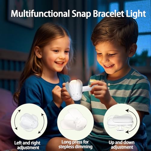 Image of Osuke Firefly Book Light,Cute Rechargeable Reading Light for Kids with Eye-Caring 3color Tone & Stepless Dimming,Portable Slap Bracelets Light for Study Read Camp Travel