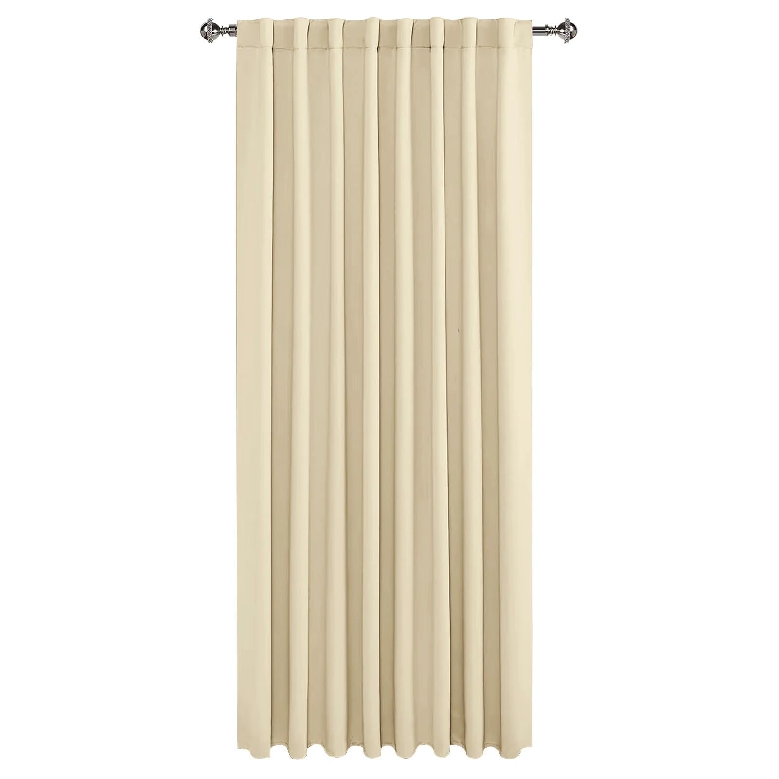 EnxJire Blackout Curtains Blackout Curtains Darkening Thermal Insulated Window Drapes(1 Panel Beige,132x160cm)
