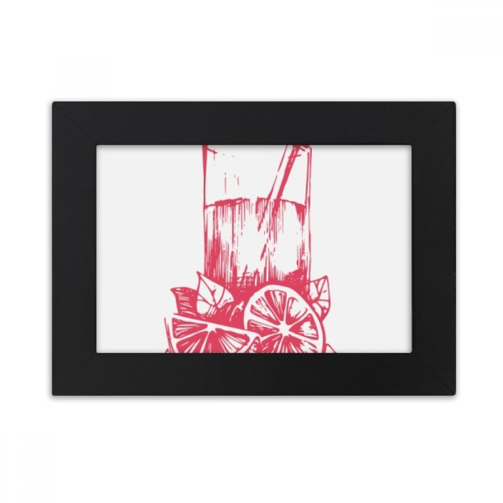 Cadre photo noir avec motif citron aquarelle pour égayer un espace de vie sombre