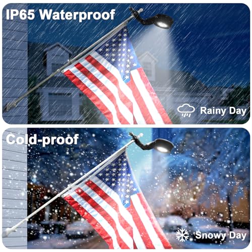 image for Einsamk Solar Flag Pole Light, Bright White 6000k Flagpole Light Upgra