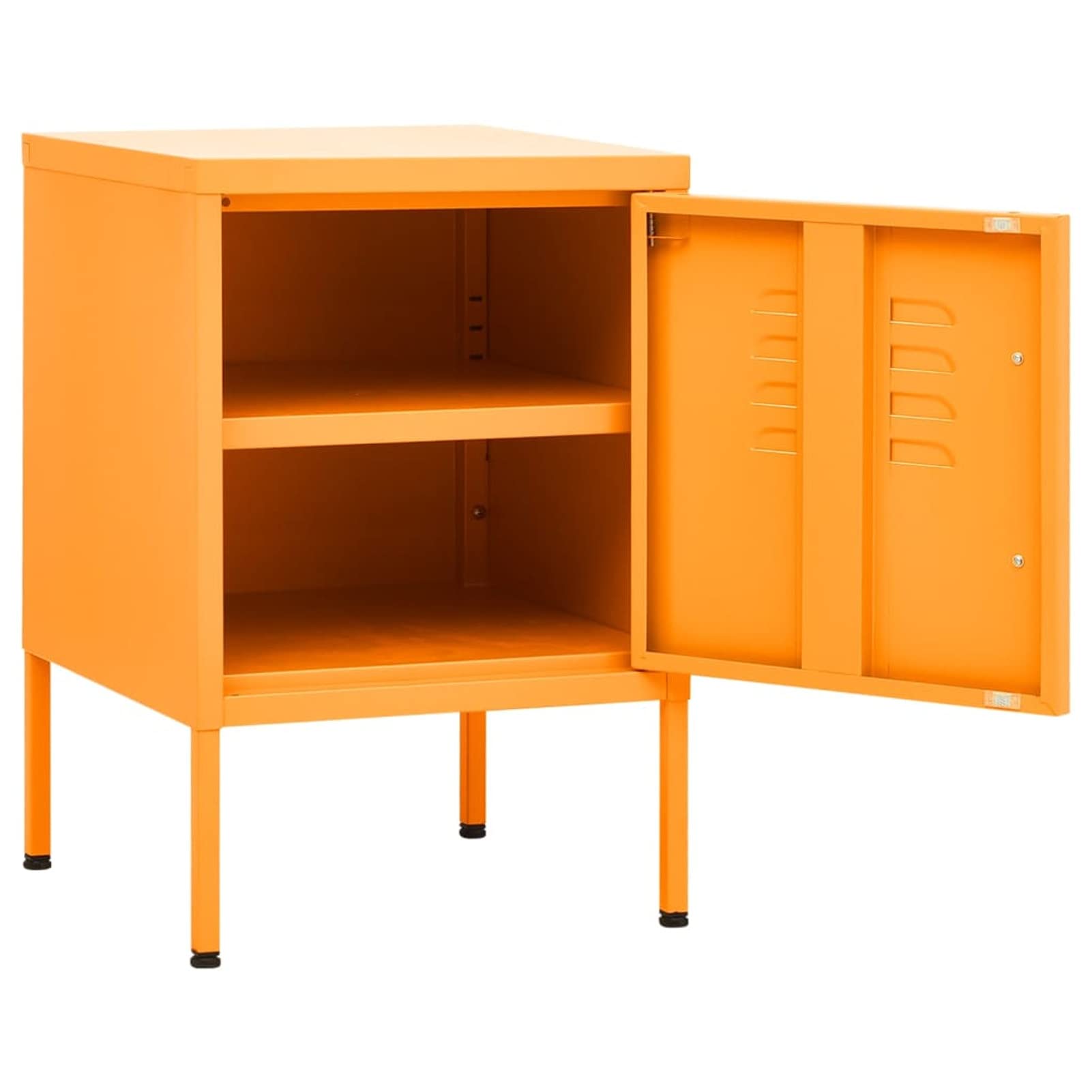 LAPOOH Table de chevet, table de chevet, table de chevet, table de chevet en acier jaune moutarde 35 x 35 x 51 cm