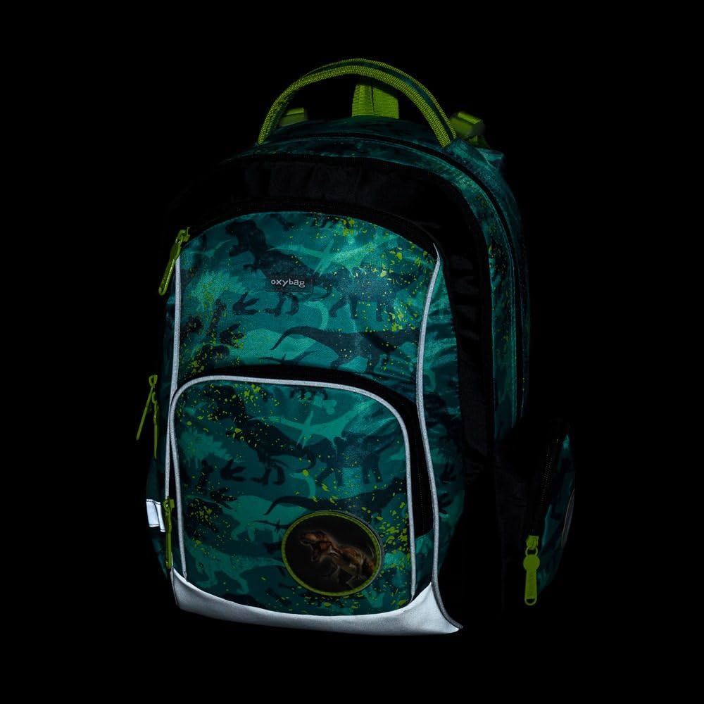 OXY GO - Mochila escolar (3 piezas, para 1 a 3ª clase: mochila ergonómica, estuche y bolsa de gimnasia, con elementos reflectantes para mayor seguridad, ideal para niños a partir de 125 cm)