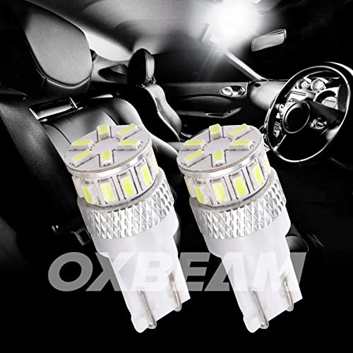 Oxbeam T10 168 W5W Led Bulbs, 194 Led Bulbs Car Interior Lights, Canbus Error Free Led Replacement Bulbs For License Plate Lights, Dome Map Light, Courtesy Light Xenon White (Set Of 2) #TOP7