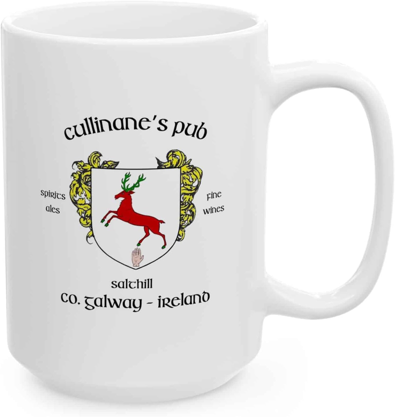 Irish Pub Coffee Mug and Tea Cup from Over 100 Irish Bars featuring Family Crest and Coat of Arms Designs - Set of 4 Mugs (Cullinane's Pub)