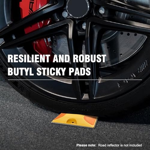 Image of 5 Pack of 4 x 4 inch Butyl Adhesive Pads for Mounting Road Reflectors on Asphalt, Pavement, Cement, or Concrete - Reflectors Not Included