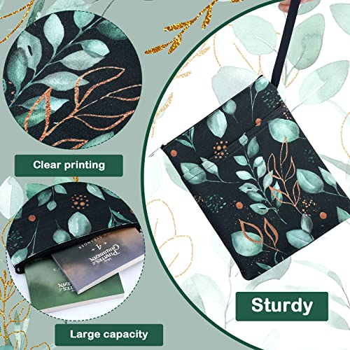 Shappy 2 Pieces Book Sleeve For Lovers Tree Leaves With Zipper Canvas Protector Paperback Cover Washable Pouch Pocket Teen Adult Lover Gift(Fresh Pattern) #TOP4