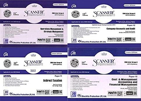 CMA Inter Group 2 (Ops &amp; Strategic management + CMA &amp; Financial Management + Indirect Taxation + Company Accounts &amp; Audits) Solved Scanner Combo New Syllabus Applicable for December 2022 Exam