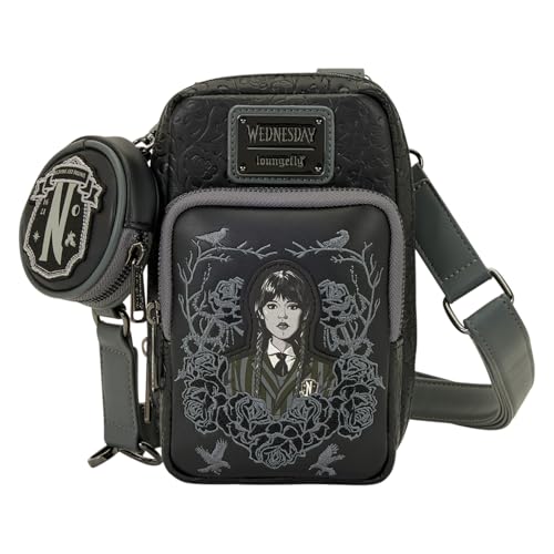 Loungefly MGM Wednesday Cell Phone Crossbody Bag with Coin Bag