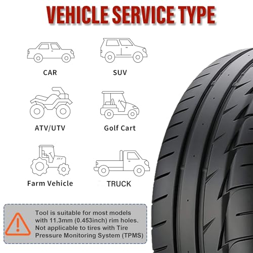 Image of Tire Valve Stem Quick Replacement Tool Kit（51025）, Valve Stem Installation Tool for Cars, Trucks,ATVs,etc. with 4PCS TR413 Valve Stems.