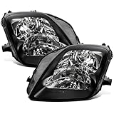 Ronnin - Fits 1997-2001 Honda Prelude Headlights Assembly Factory Replacement Pair | Black