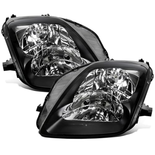 Ronnin - Fits 1997-2001 Honda Prelude Headlights Assembly Factory Replacement Pair | Black