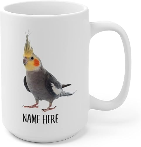 Miniatura 3 de Lovesout Taza de café divertida con nombre personalizado de color gris cacatúa, regalo de Navidad 2025, color blanco, 15 onzas