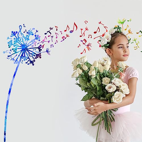 SUPERDANT Music Notes Wall Stickers Dandelion Wall Decals Watercolor Flowers Vinyl Art Peel and Stick for Bedroom Living Room Music Lover's Home Decoration - Image 4