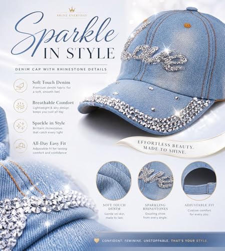 Gorra de mezclilla con pedrería para mujer miniatura 6
