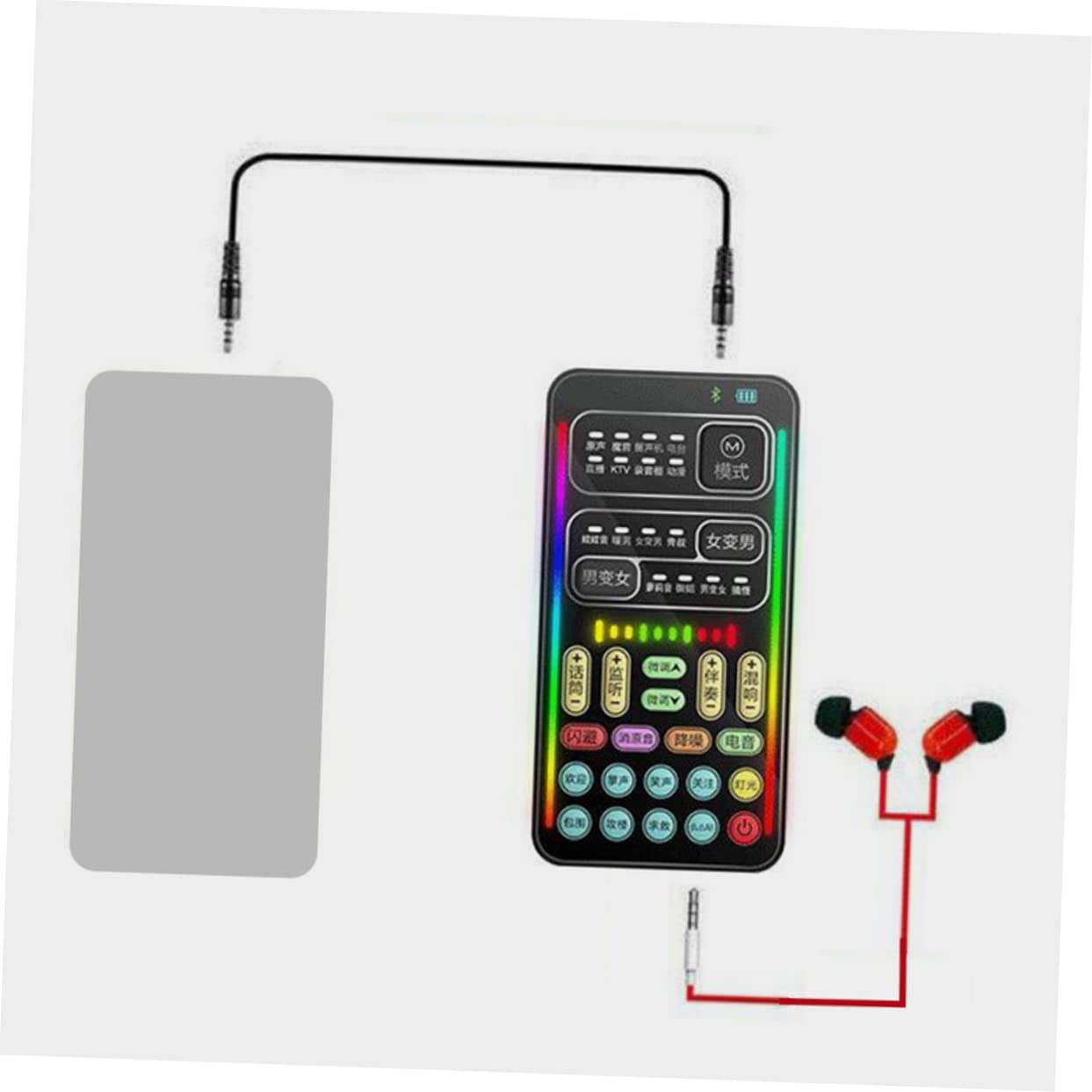 Operitacx Scheda Audio Mini Cambia Voce Multifunzionale per PC e Cellulare, Dispositivo Portatile 8 Effetti Sonori, Mixer Audio per Streaming, Videochiamate e Intrattenimento per Ragazzo