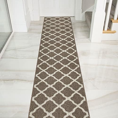 SHACOS Hallway Runner Rug 2'x10' Washable Long Runner Rug Non Slip Water Absorbent Entryway Rug Runner Indoor Entrance Floor Mat for Kitchen Laundry Room, Brown