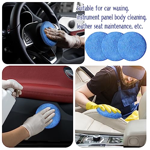 Image of Tanlade 50 Pcs Car Detailing Microfiber Applicator Pad Wax Applicator Wash Microfiber Pads, 5 Inch Diameter (Blue)