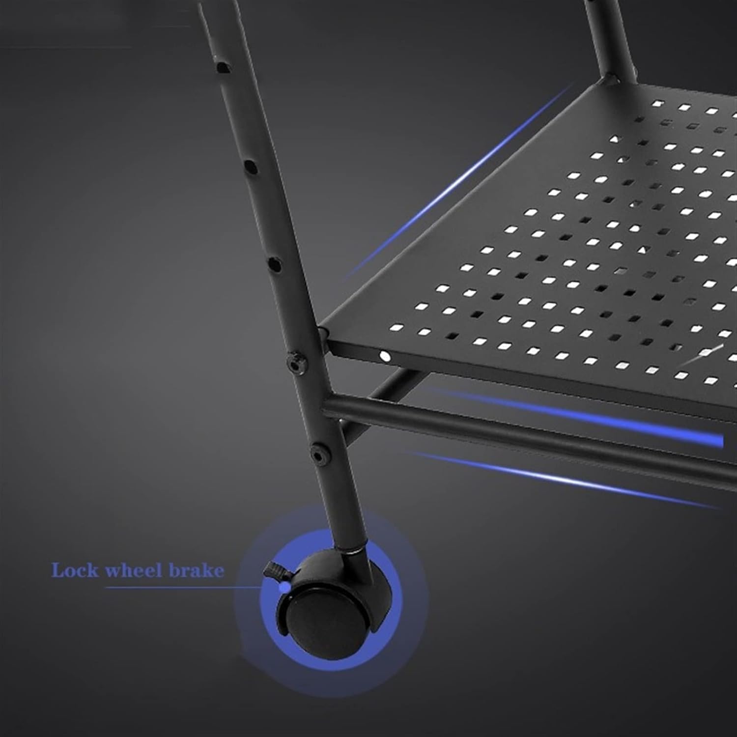 CPU Holder Stand PC Tower Stand CPU Holder, Adjustable Desktop PC Case Floor Stand, Mobile Rolling CPU Cart with 360°Locking Caster Wheels for Home Office (Black) Computer Tower Stand