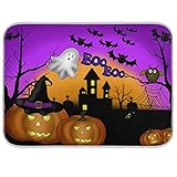 Moudou Halloween Ghost Pumpkins Dish Drying Mat Absorbent Heat Resistant Reversible Dish Mat for Kitchen Countertops Sinks, 16 x 18 Inch