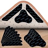 【Warum benutzen Sie es】Die Antirutschpads mit starkem, doppelseitigem, selbstklebendem Desigh glätten sofort die gewellten Ecken und hält den Boden fest, damit der Teppich nicht verrutscht und rutscht. Ideal als Alternative zu Teppichunterlagen, Teppichbändern und anderen Untergründen.