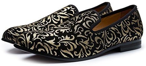 JITAI Luxury Men Shoes Black Loafers Leather Men 's Casual Shoes Brand Comfortable, Glod/02, 10.5 US