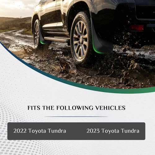 Image of Mud Flaps Compatible with Toyota Tundra 2022-2023, Dedicated Mudguard for Four Seasons Universal, It Dosen't Fit The Model with Side Body Kits (Ground Kits) or Body Modifications. Front /Rear