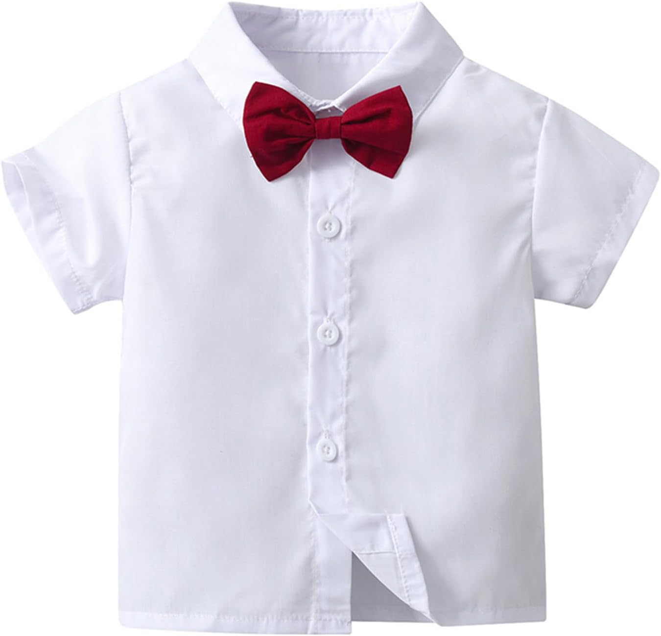 Mubineo Toddler Baby Boy Summer Clothes Overall Shorts Outfits Short Sleeve Button Down Shirt Overalls Kids Dress Suit - Image 4