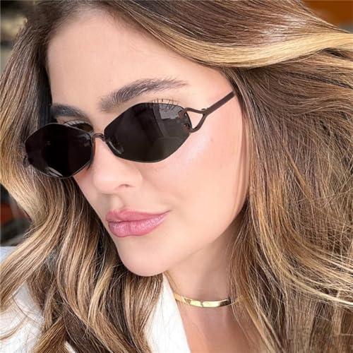 Rimless Rhombus Sunglasses Women Small Frame Sun Glasses Men Vintage Polygonal Shades Eyewear4