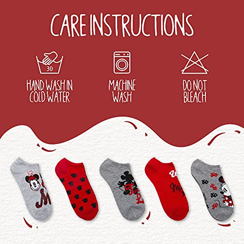 Image of Disney Women's Mickey Mouse 5 Pack No Show Socks
