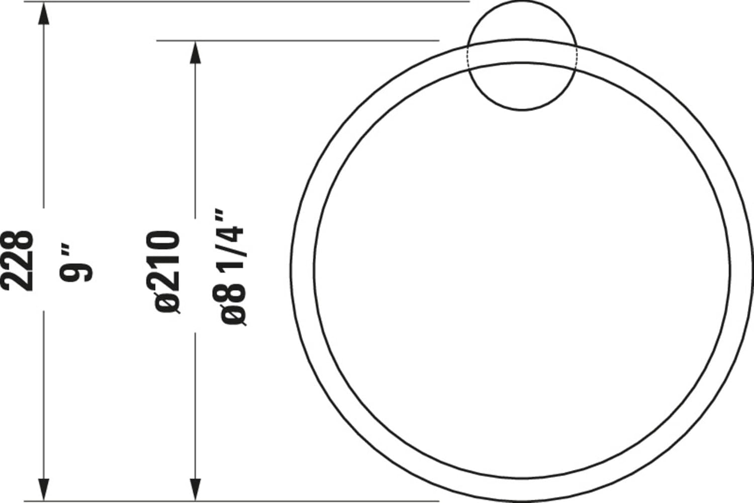 Duravit 0099471000 Starck T Towel Ring - Polished Chrome