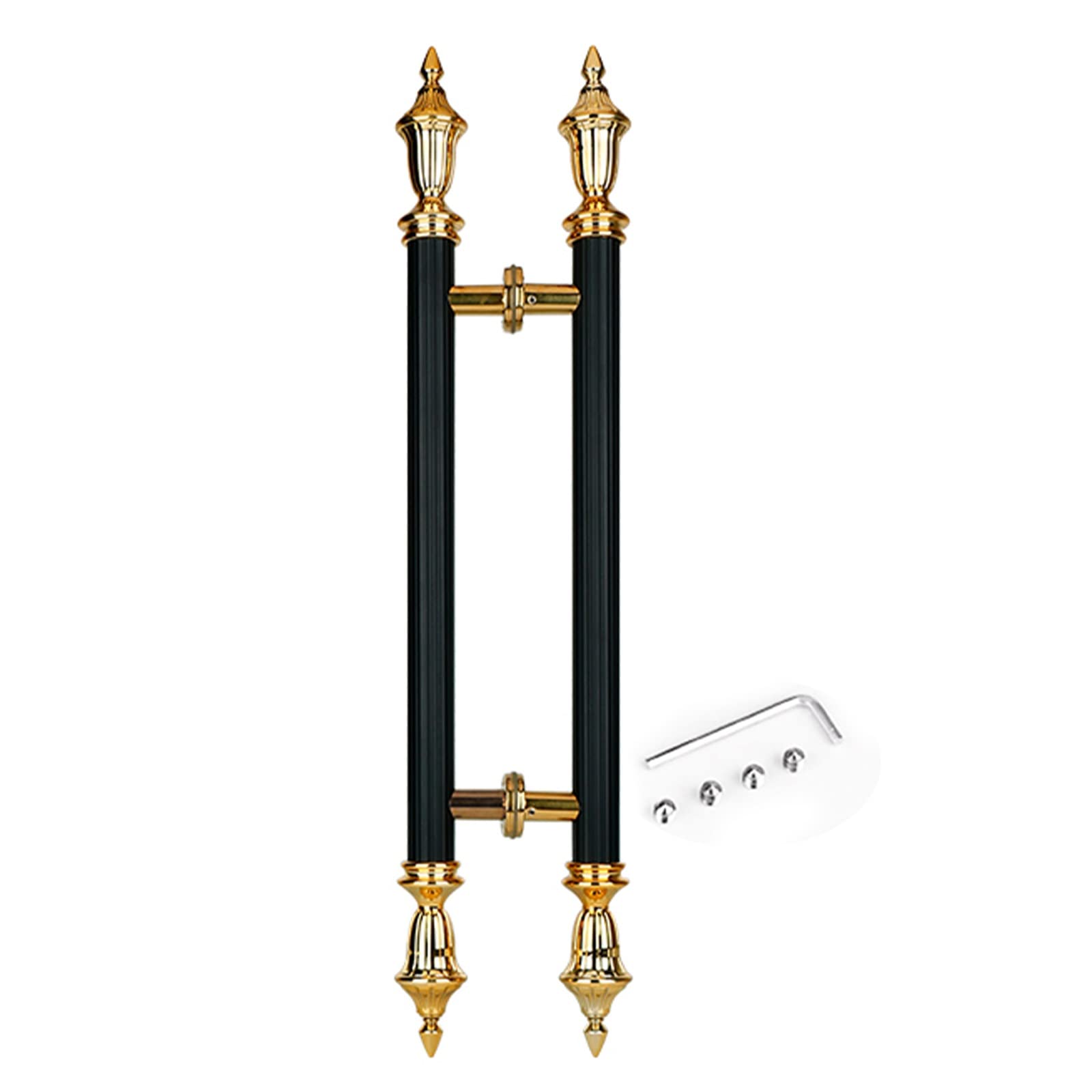 Stainless Steel Entry Bar Internal Vintage Grab Pole for Shower Glass Door,Sliding Door Handles Black, 24/31/ 47/60 Inch Double Sided H Shape(Length 60cm(24inch))