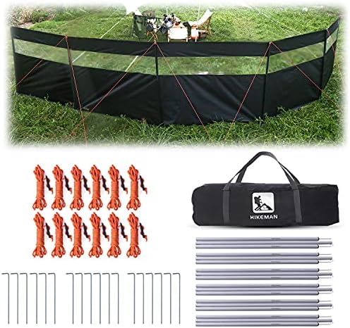 HIKEMAN Camping Windbreaks Stove Windshield  Beach Windshield Shelter, Sunshade Screen,Winter Outdoor Caravan Privacy Shield With Top Window,Can Be Used As Tent Tarp For Garden, Picnic, Barbecue, Bonfire