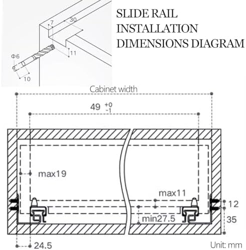18mm Thick Drawer Runner, Full Extension Soft Close Drawer Slides, Hydraulic Damping Mute Tracks, Hidden Bottom Slide Rail for Cabinets (40cm/16in)